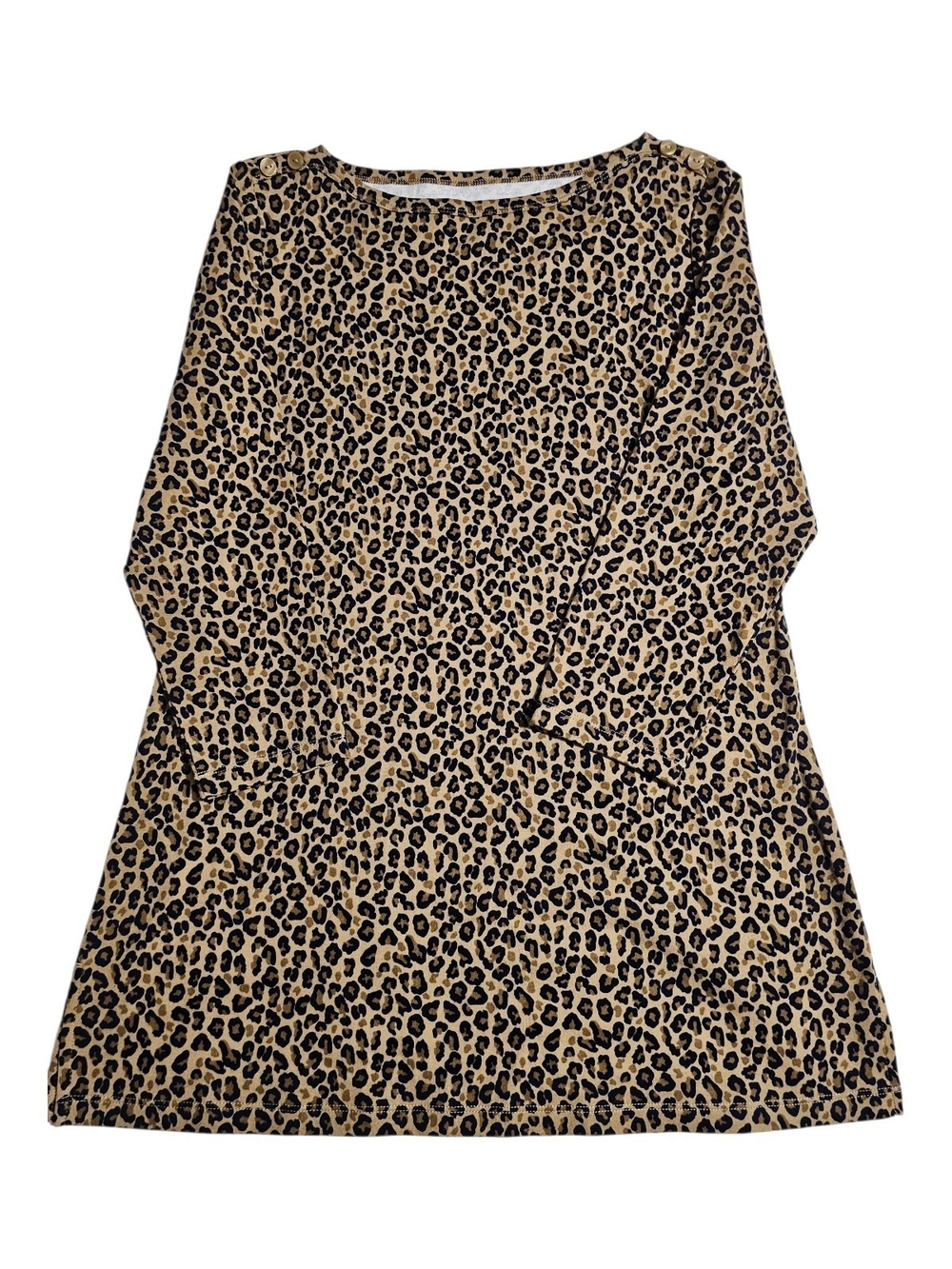 Kim Rogers Leopard Print Tunic Top - Tan & Black
